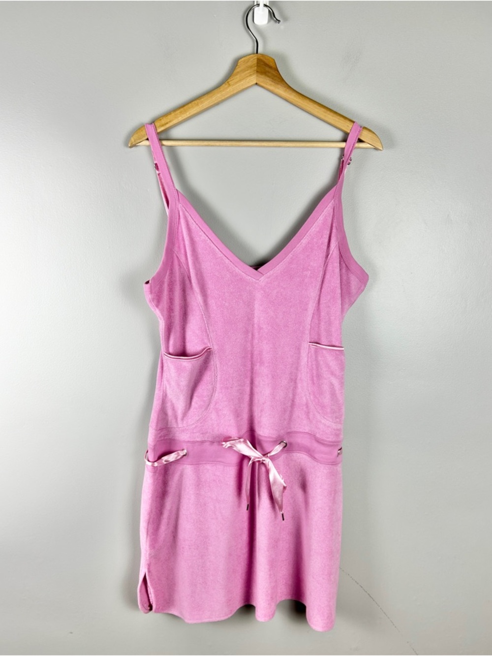 JEAN PAUL BERLIN Y2K Pink Terry Cloth Mini Dress Sz 12 Beach‎ Juicy Paris Hilton